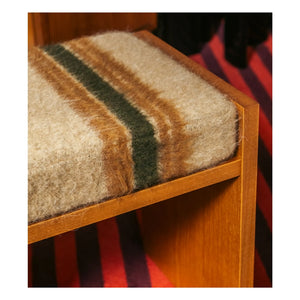 The Socialite Family - Chiesa stool in striped mohair | Brown