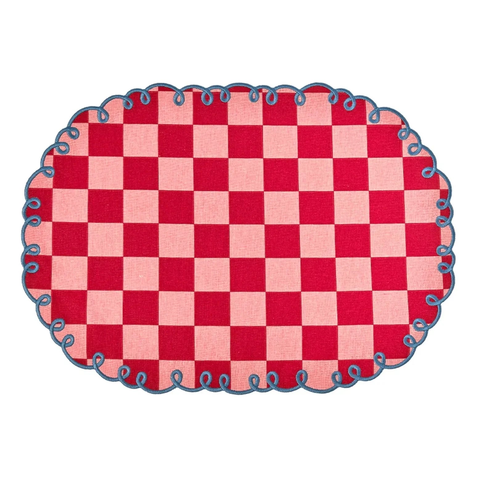 Bitossi - Dama Rosa Checkered American Placemats - Set of 2 | Red