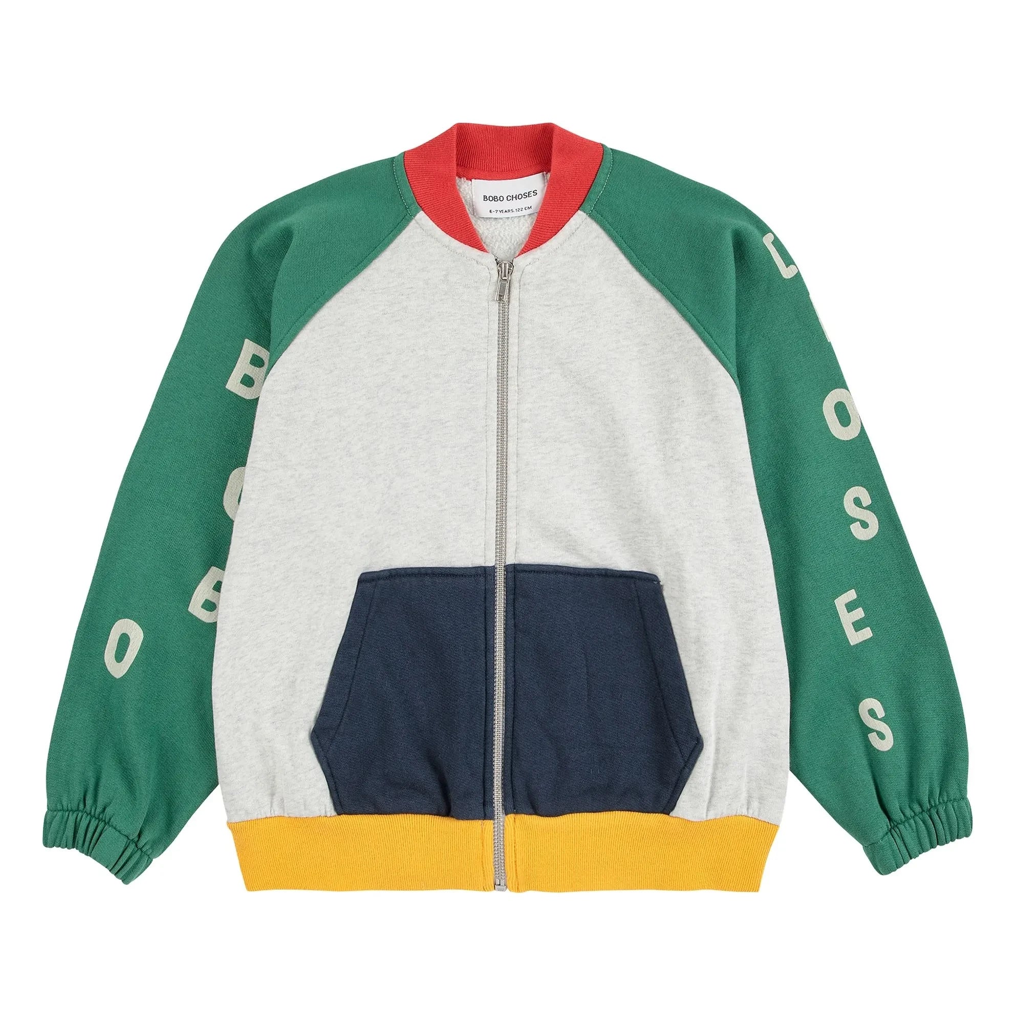 Bobo Choses - Color block organic cotton sweatshirt | Gray Melange