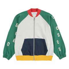 Bobo Choses - Color block organic cotton sweatshirt | Gray Melange