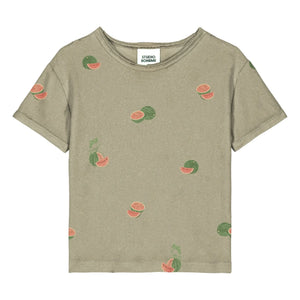 Studio Bohème - Essential Watermelon Organic Cotton Sponge T-Shirt | Khaki