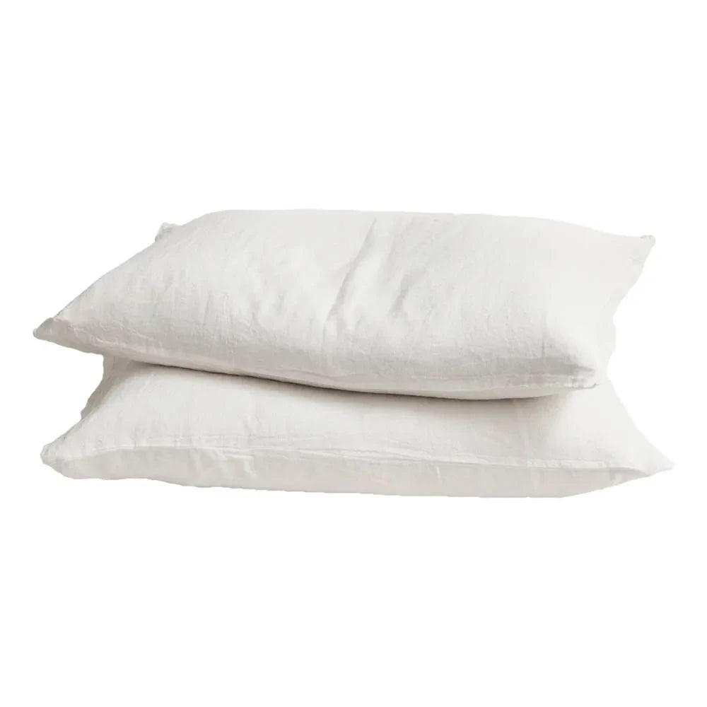 Maison de Vacances - Washed Linen Pillowcase | White