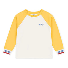 Petit Bateau - Colorblock Bateau yaka organik pamuklu T-shirt | Sarı