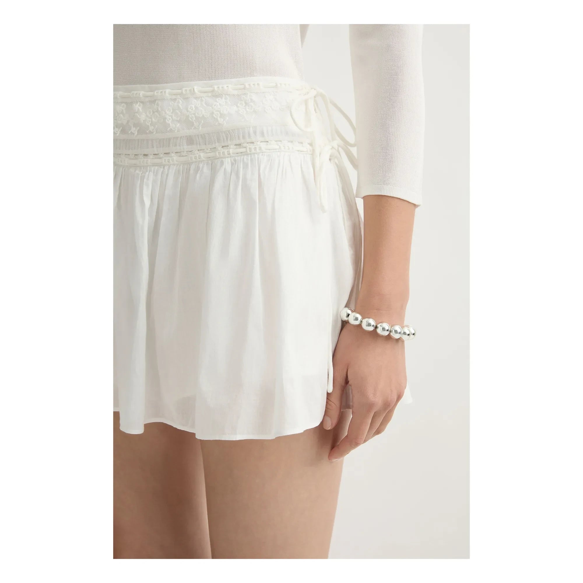 Posse - Danielle Cotton Mini Skirt | White