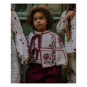 Fliink - Charlotte Flowers Organic Cotton Cardigan | Ecru