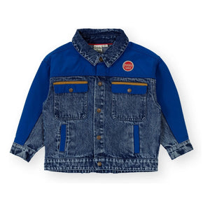 Goldie + Ace - Renk Bloklu Vintage Kot Ceket | Mavi