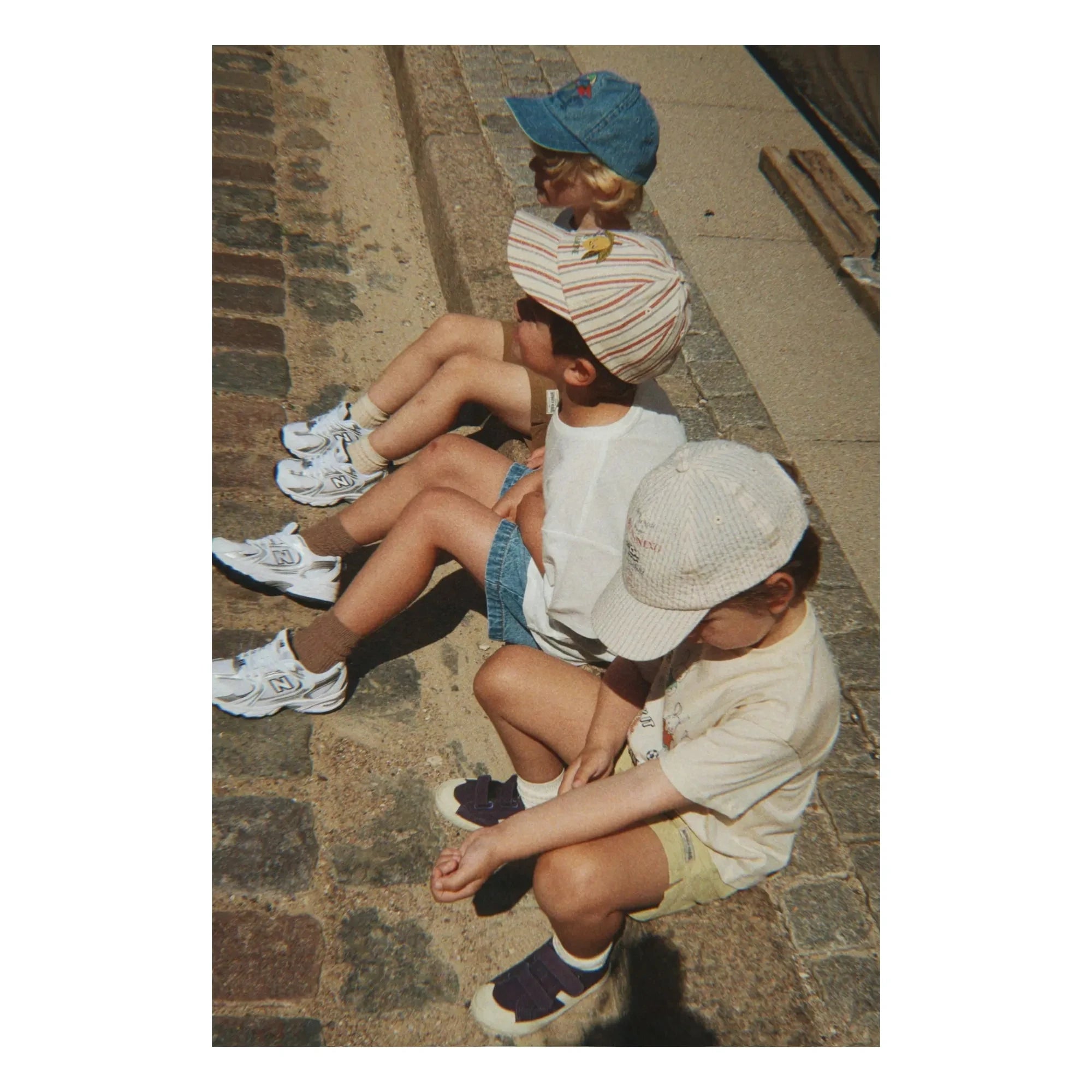 Konges Sløjd - Elliot Striped Seersucker Organic Cotton Hat | Beige