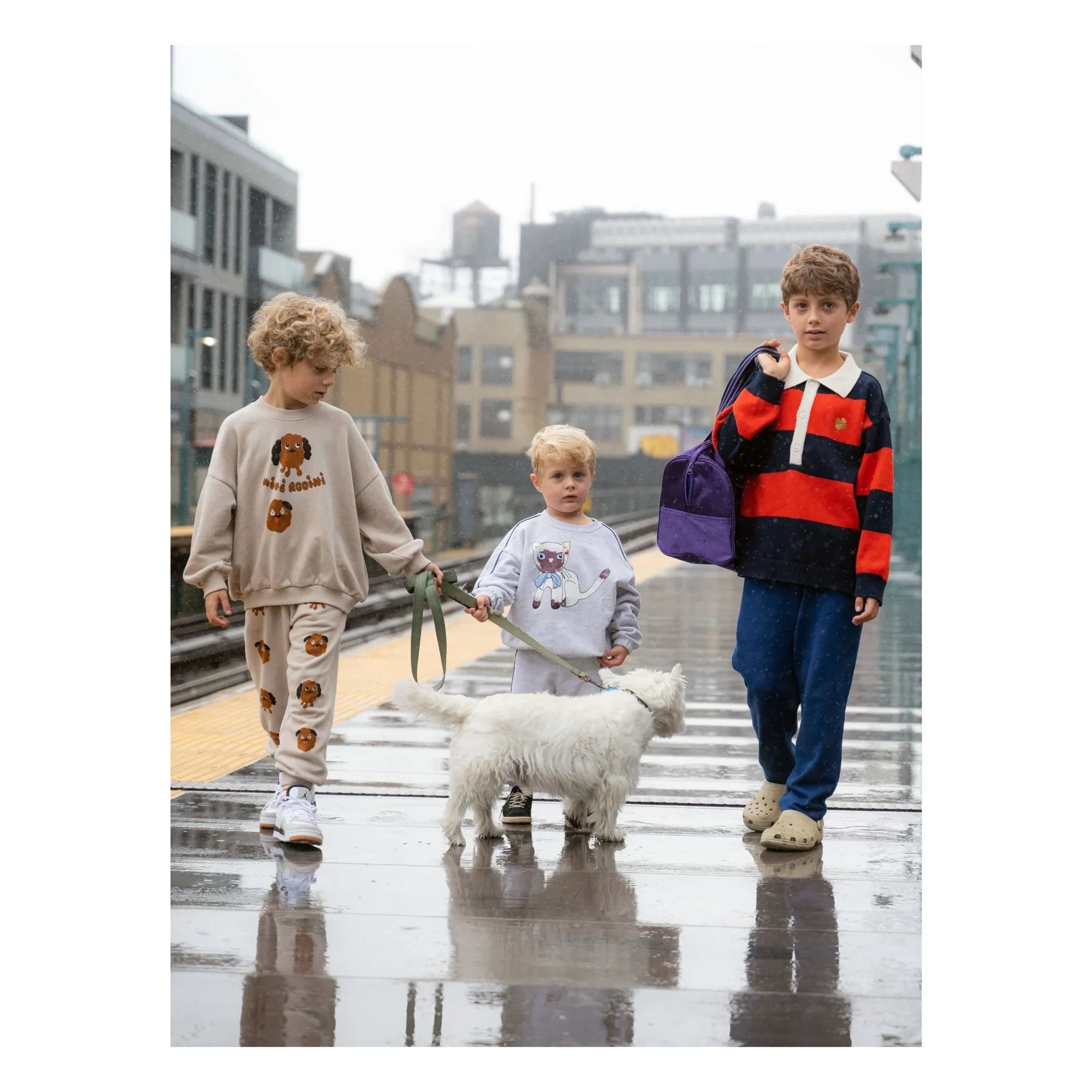 Mini Rodini - Siamese Organic Cotton Sweatshirt | Gray Mélange