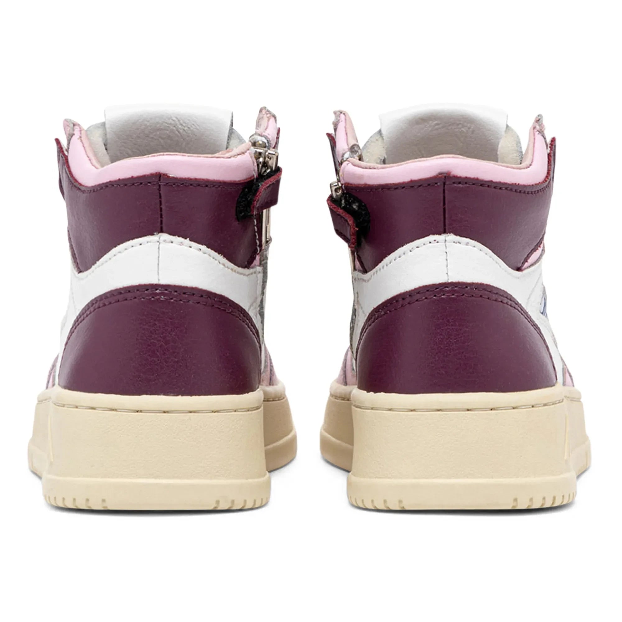 Autry - Two-Tone Kids Medalist Mid-Cuff Leather Sneakers | Pink