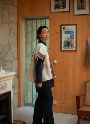 La Méricaine - Wappos Long Wool Poncho | Brown