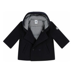 Petit Bateau - Navy Blue Buttoned Baby Wool Coat