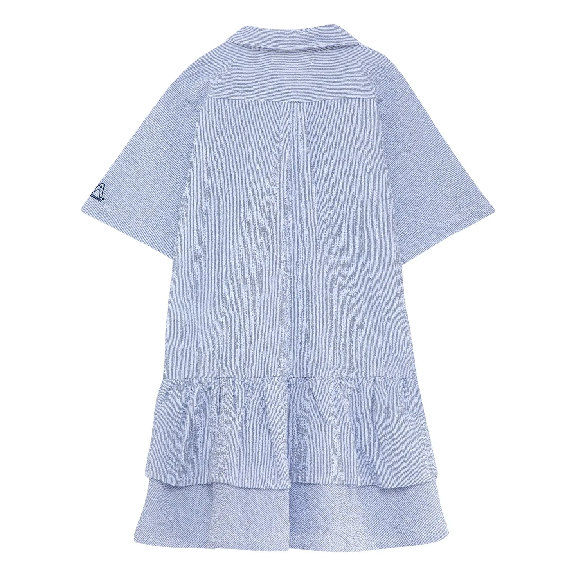True Artist - N°16 Striped Seersucker Dress | Blue