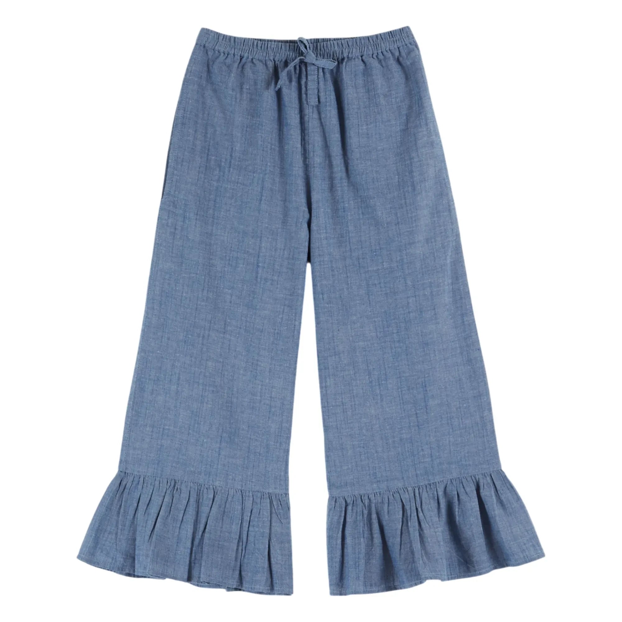 Emile et Ida - Blue Chambray Ruffled Pants