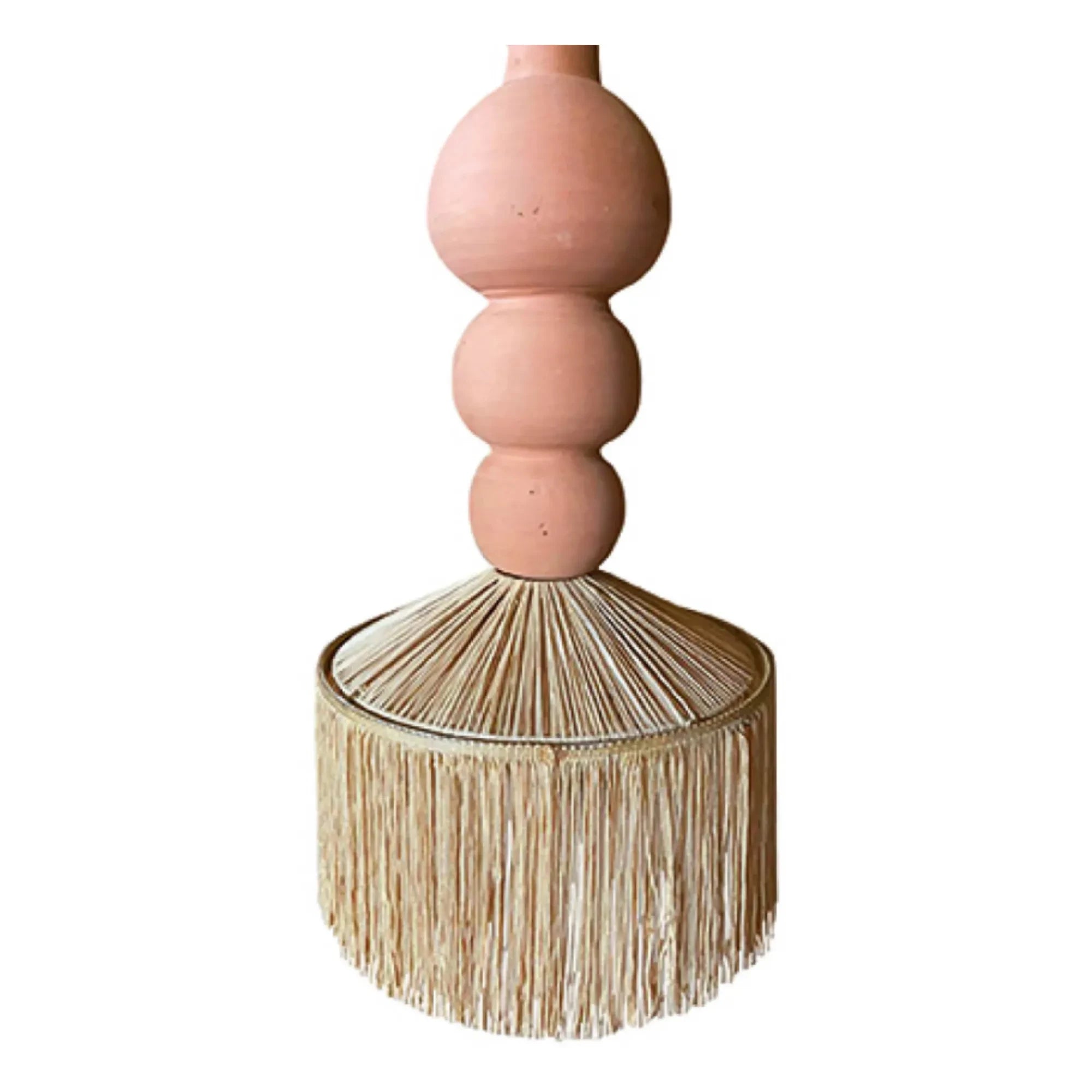 Honoré - Henriette Pendant Lamp, Rafia and Tassels | Terracotta