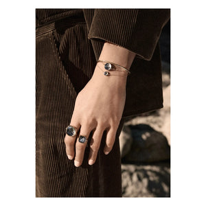 Ginette NY - Disc Mini Pixie Ever Black Bracelet | Rose Gold