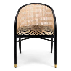 The Socialite Family - Velvet Upholstered Cavalo Sofa Armchair, Black Ash Finish | Tiger