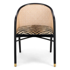 The Socialite Family - Velvet Upholstered Cavalo Sofa Armchair, Black Ash Finish | Tiger