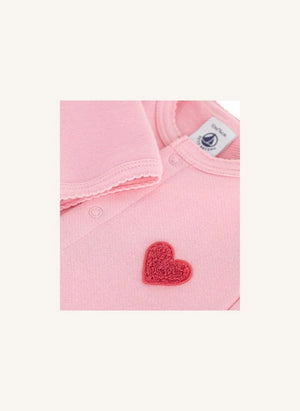 Petit Bateau - Organik Pamuk Kalp Hırka | Pembe