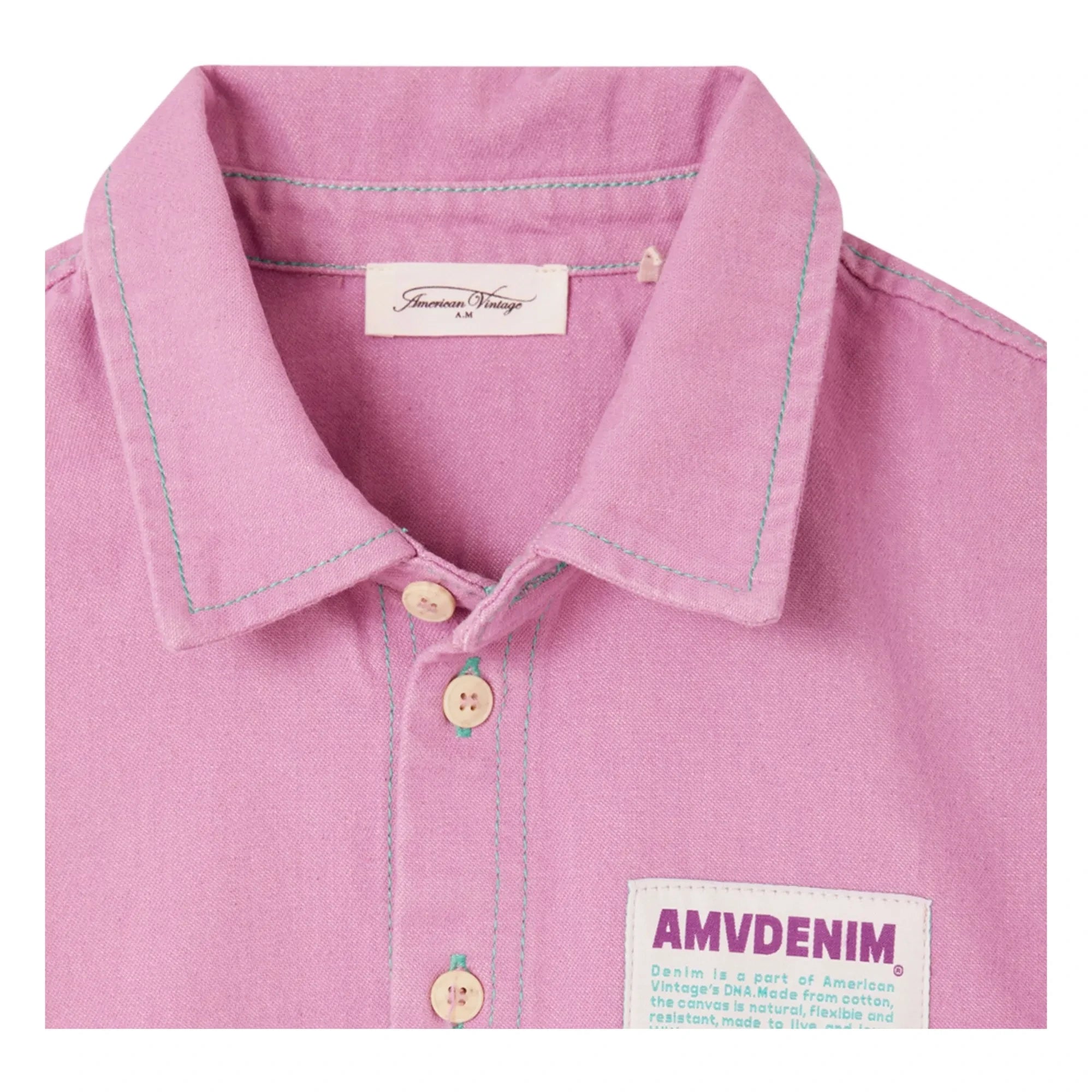 American Vintage - Grezbay Organic Cotton Denim Shirt | Lilac