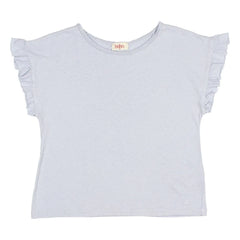 Búho - Linen Ruffled T-Shirt | Light Blue