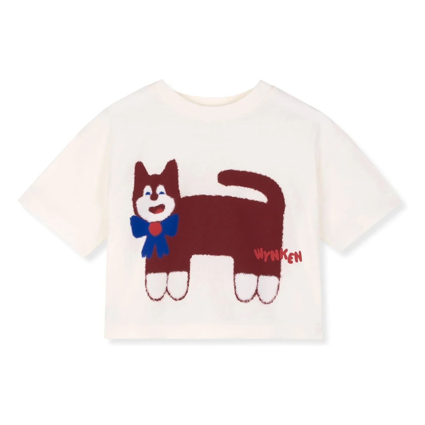 Wynken - Organic Cotton Short-Cut Cat T-Shirt | Ecru