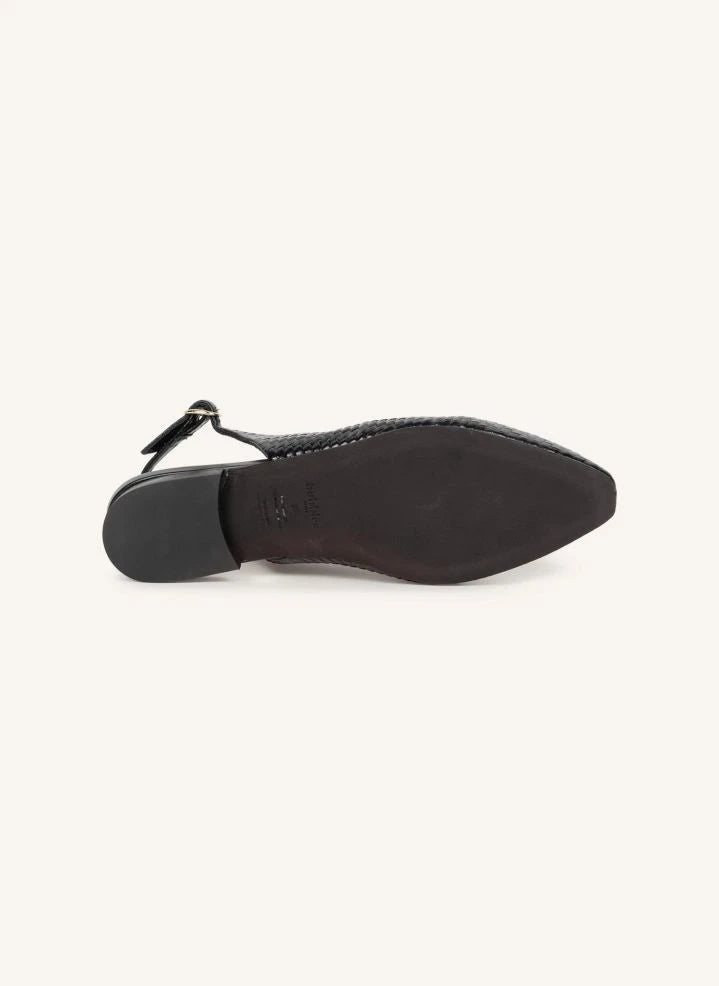 Bobbies - Anouk Knitted Leather Ballerina | Black
