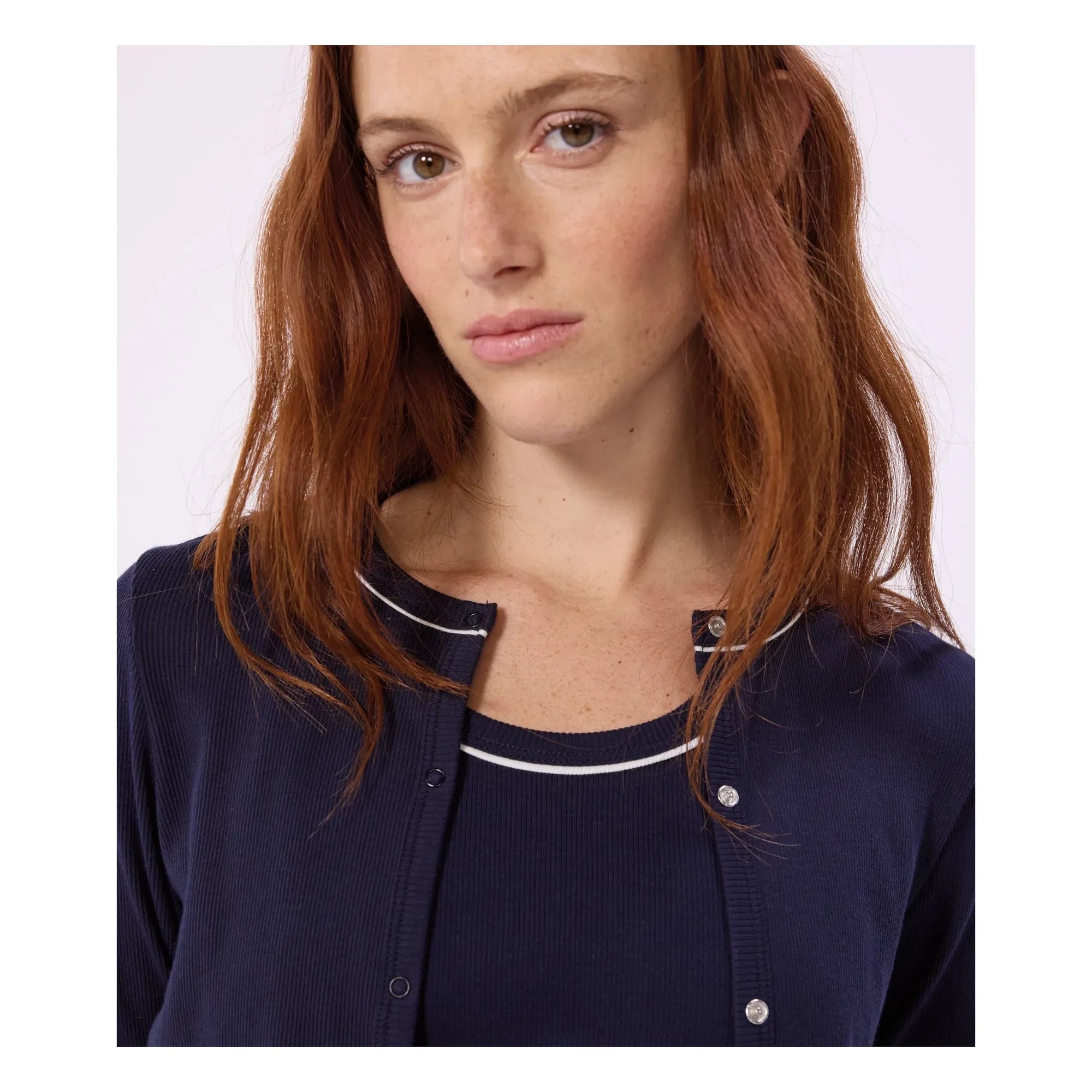 Petit Bateau - Straight ribbed cardigan | Navy Blue