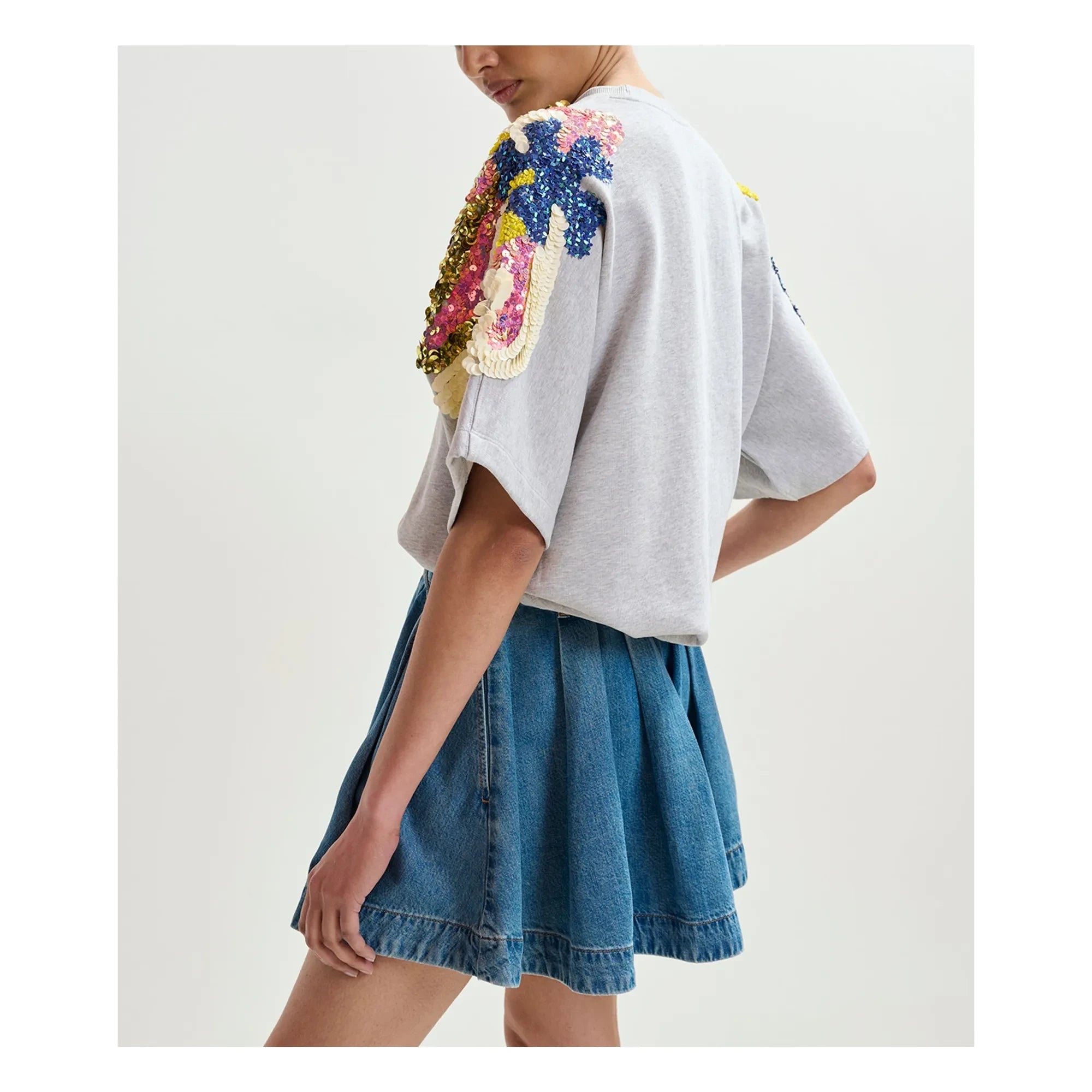 Essentiel Antwerp - Jadda Cotton Embroidered Sweatshirt | Grey