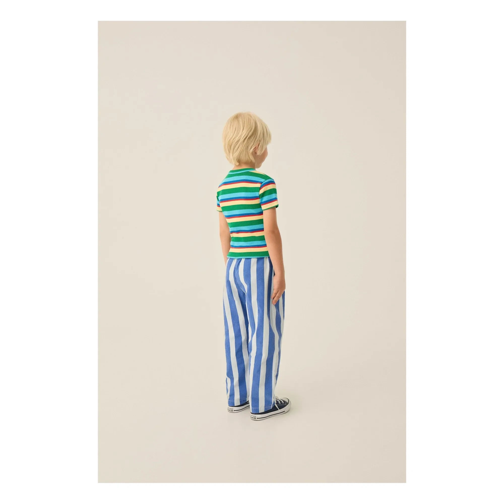 The Campamento - Striped Rib T-Shirt | Blue