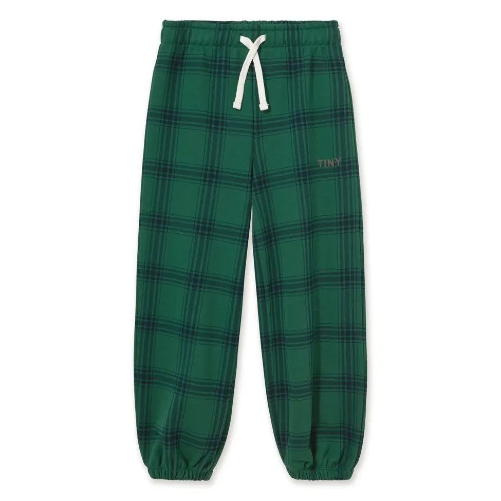 Tinycottons - Organic Cotton Plaid Jogger Pants | Green