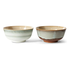 HKliving - Stone Ceramic Bowls - Set of 2 | Light Blue