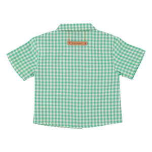Piupiuchick - Organic Cotton Gingham Shirt | Turquoise