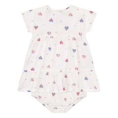Petit Bateau - Organic Cotton Dress and Romper Set | Cream