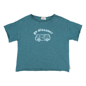 Búho - Go Discover T-shirt Organik pamuk | Peacock blue