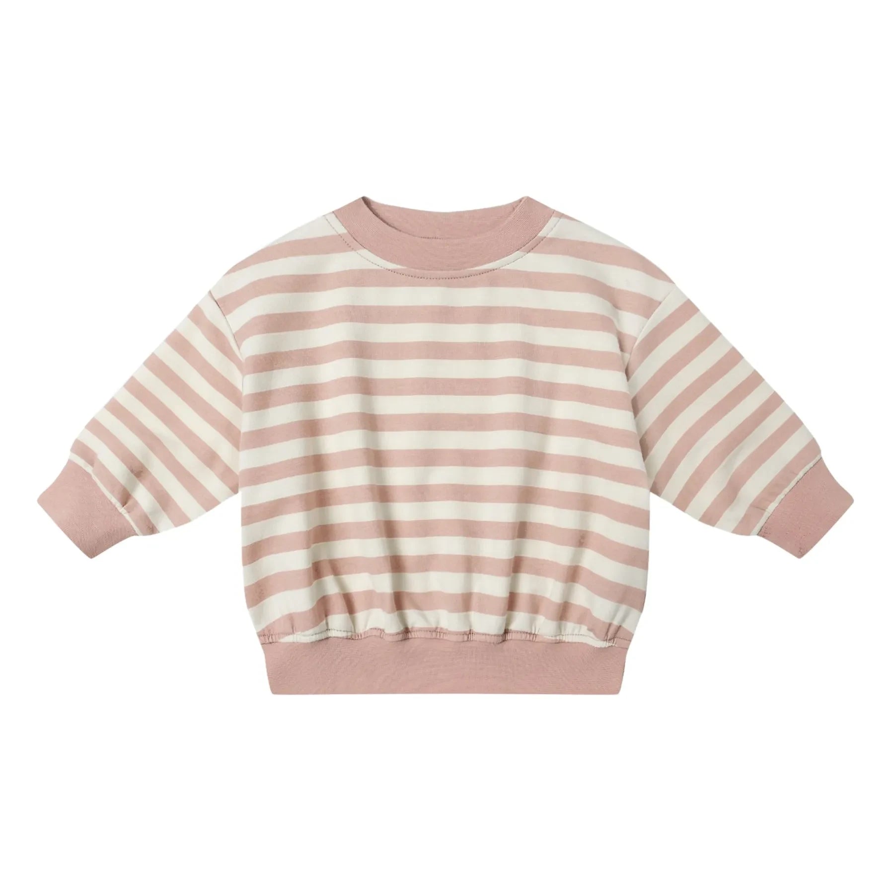 Quincy Mae - Organic Cotton Striped Sweatshirt | Pink