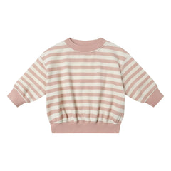 Quincy Mae - Organic Cotton Striped Sweatshirt | Pink