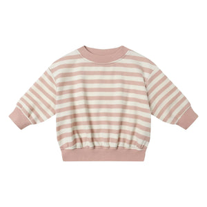 Quincy Mae - Organic Cotton Striped Sweatshirt | Pink