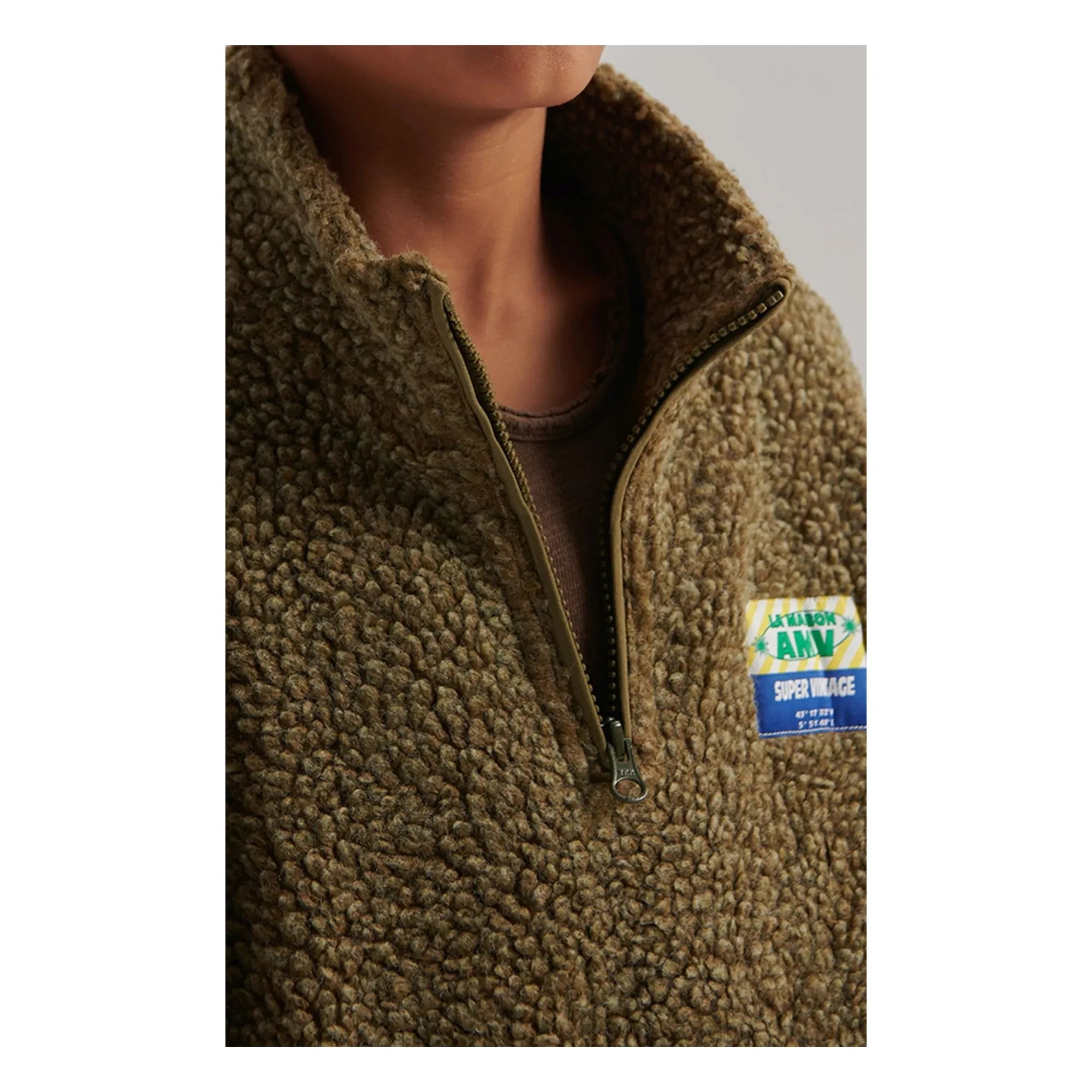 American Vintage - Hoktown Half-Zip Sweatshirt | Khaki Brown