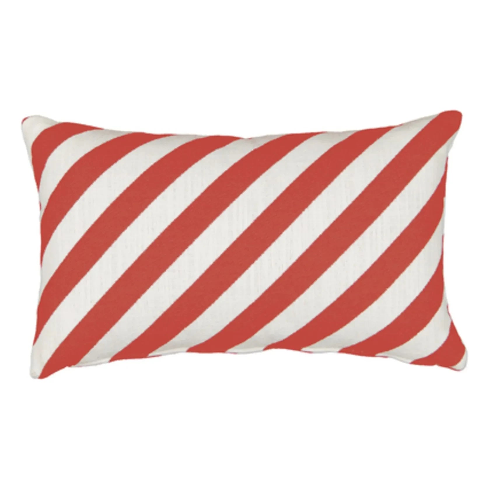 The Socialite Family - Striped Jacquard Carino Rectangular Pillow | Brick Red