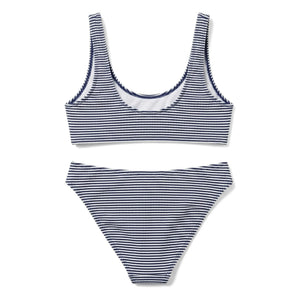 Smallable Kid - Loan Striped Swimsuit | Navy Blue