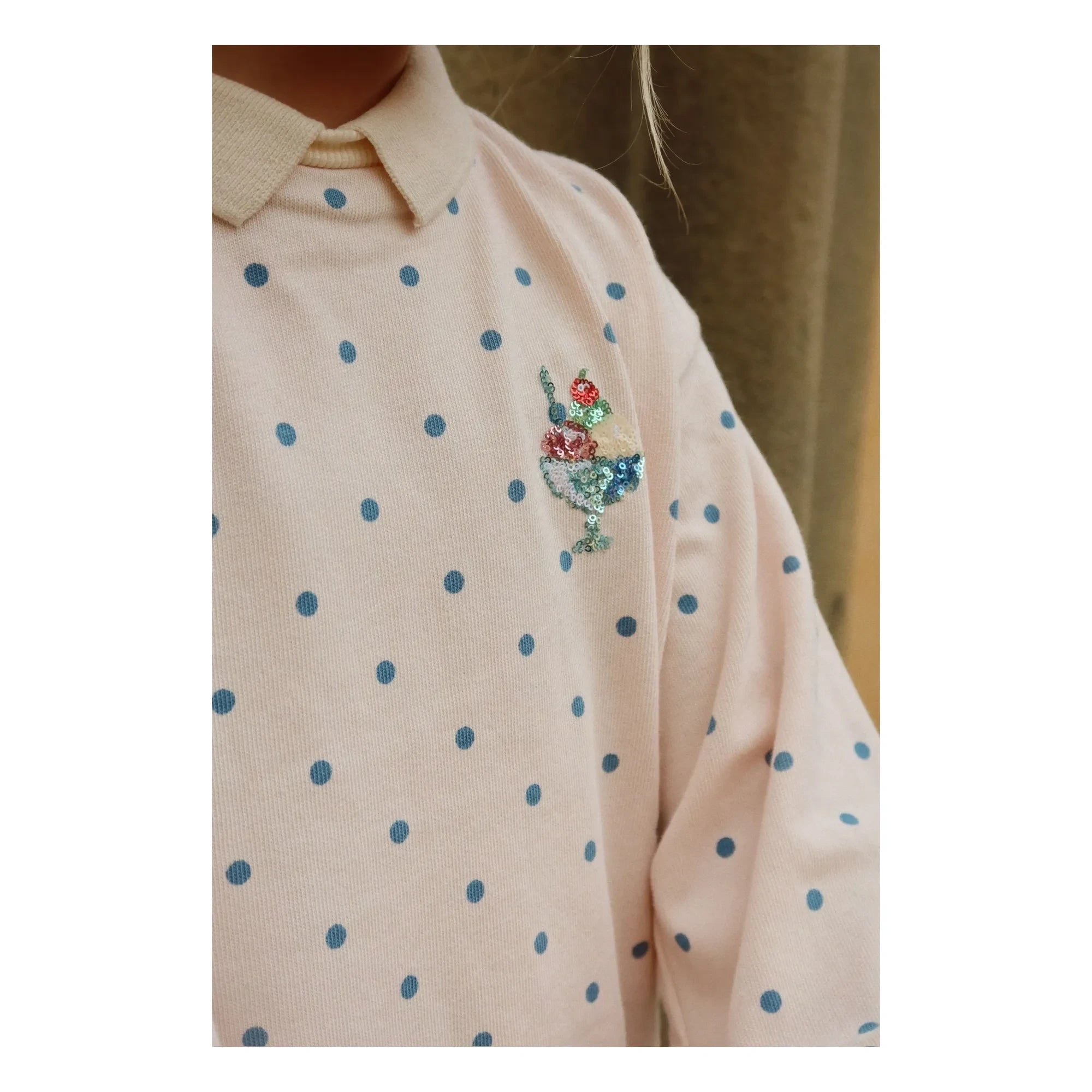 Konges Sløjd - Polka Dot Sweat Polo | Light Pink