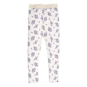 the new society - Floral Pattern Ribbed Leggings | Beige