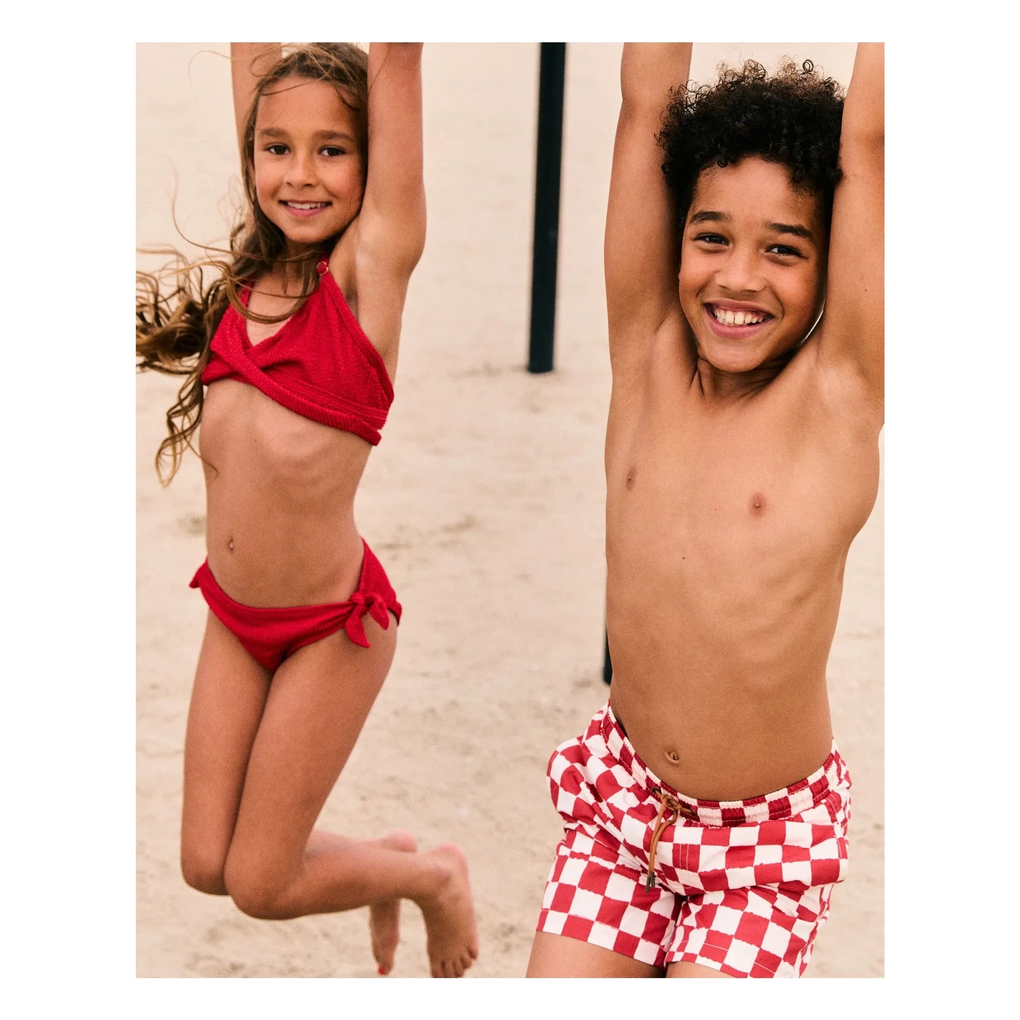 Beachlife - Ribbed Double Breasted Swimsuit | Red