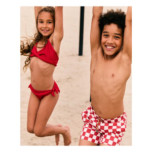 Beachlife - Ribbed Double Breasted Swimsuit | Red