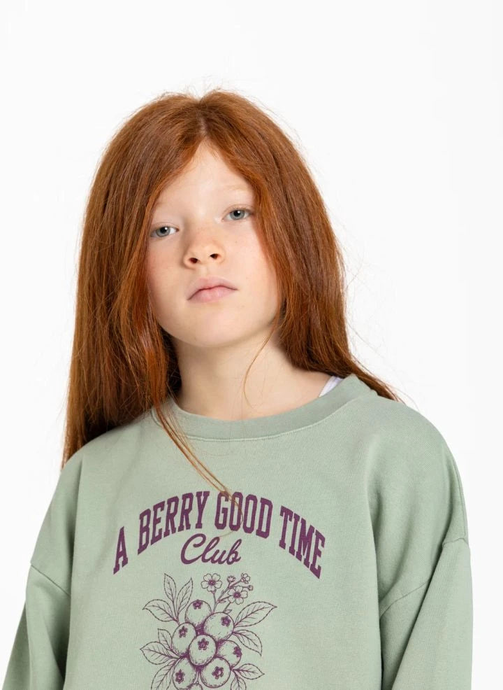 Hundred Pieces - Belmont Blueberry Organic Cotton Sweatshirt | Green