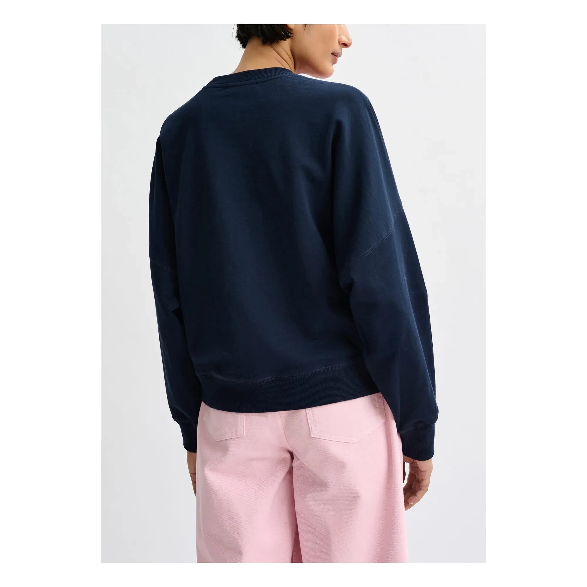 Essentiel Antwerp - Bisiklet Yaka Nakışlı Sweatshirt | Lacivert