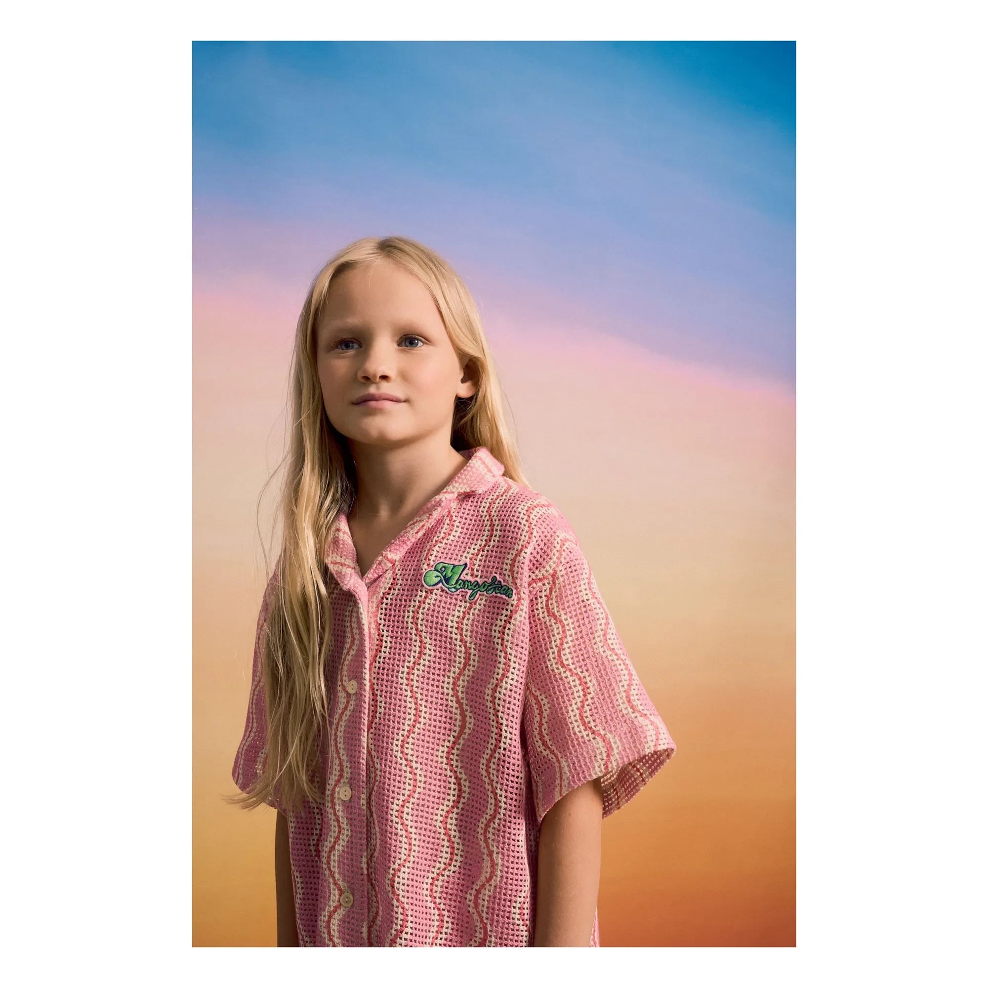 Maison Mangostan - Wavy Knit Shirt | Pink