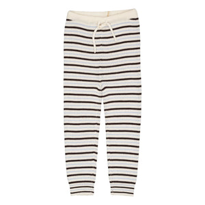 Copenhagen Colors - Merino Wool Striped Leggings | Brown