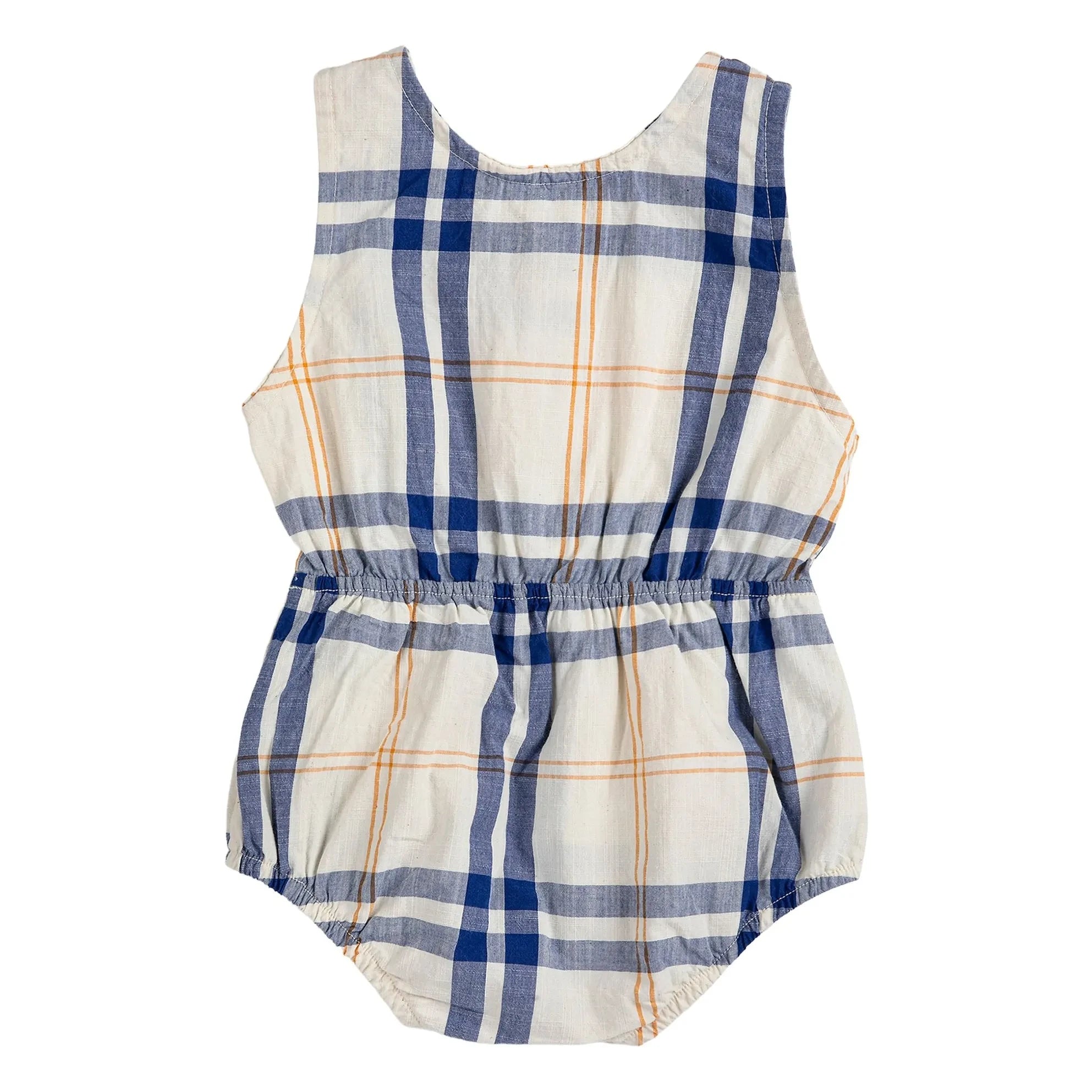 Bobo Choses - Tartan organik pamuk tulum | Ecru
