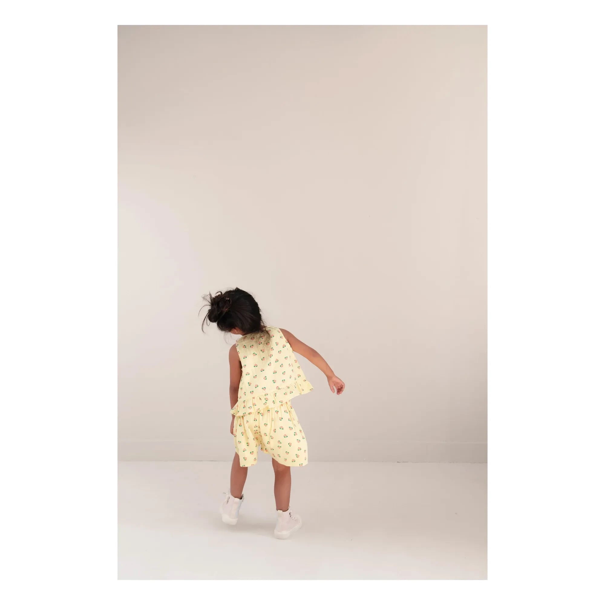 Jenest - Organic Cotton Floral Print Summer Shorts | Pale Yellow